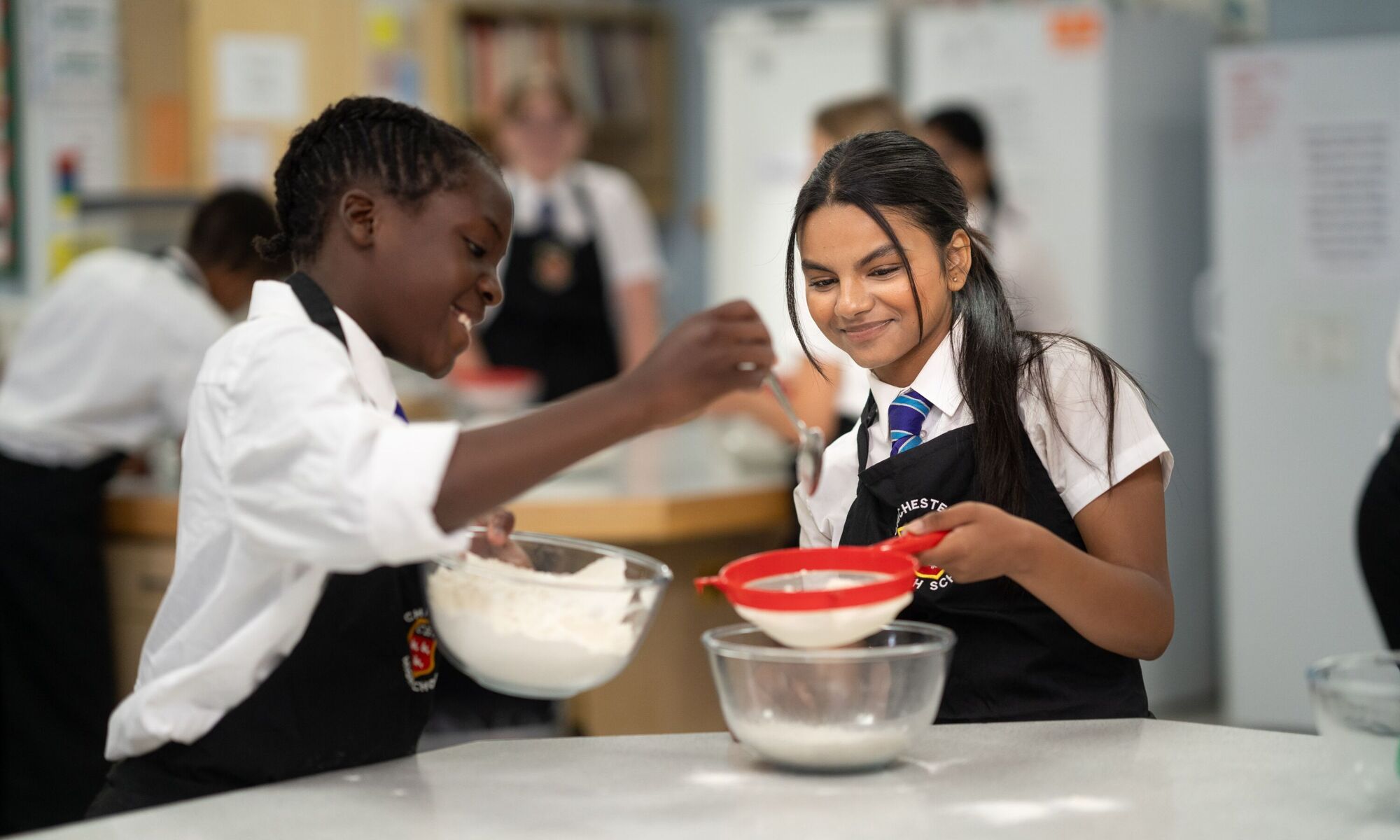 Two females in the Food Technology room